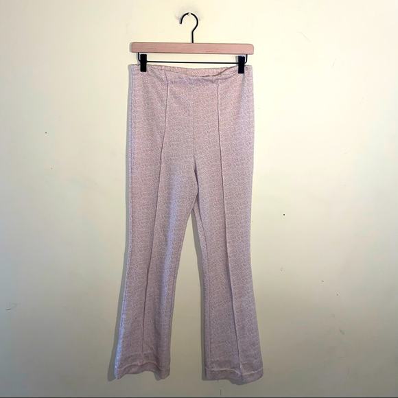 VNTG 1970s flare polyester mustard pattern trouser - Picture 1 of 6